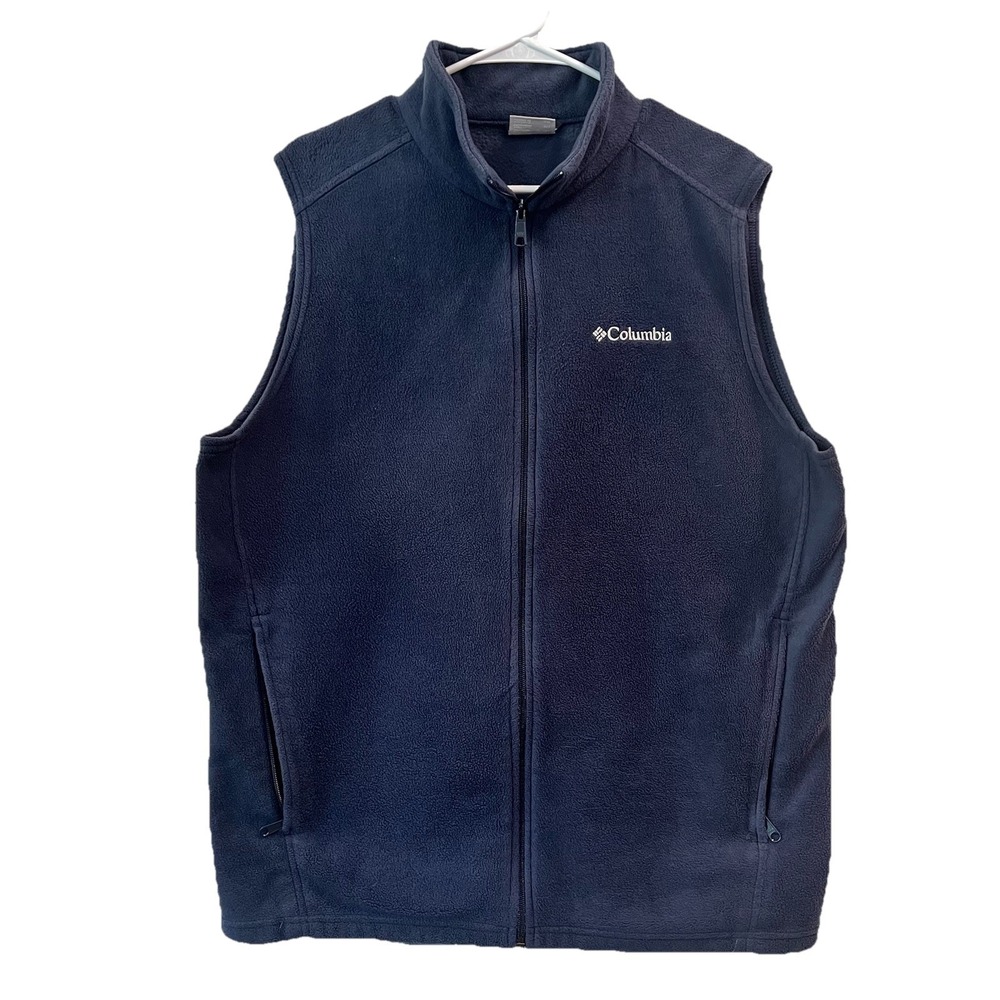 Columbia‎ Fleece Vest Men X-Large Tall Blue Steens Mountain Outdoor Gorpcore